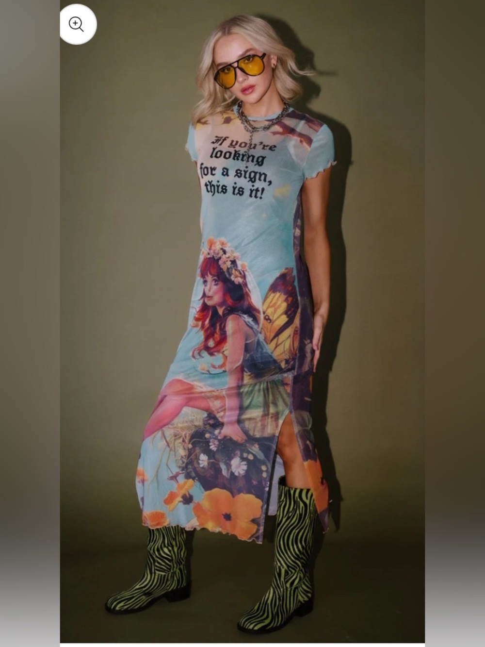 Dressed in LALA Mesh Maxi Dress in Fairy Dust print size L - Picture 3 of 8